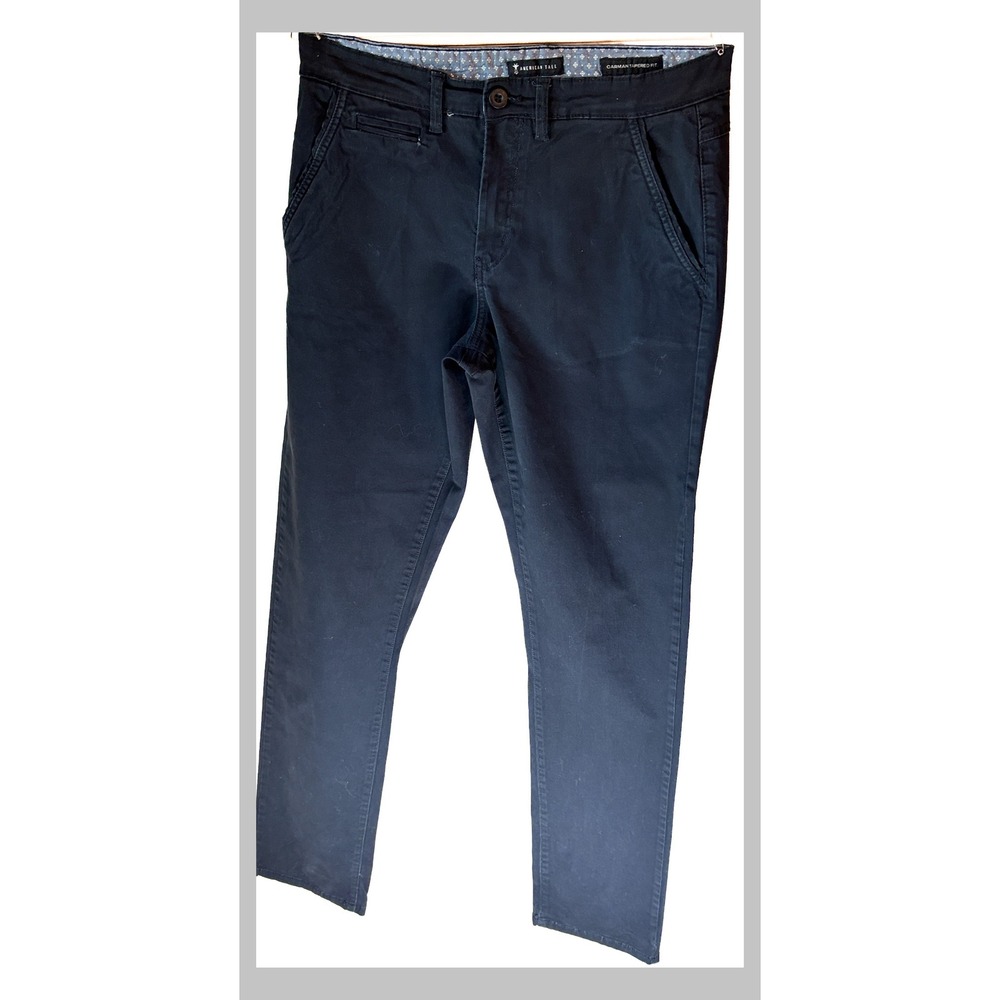 American Tall Carman Tapered Fit Chino Pants Black Mens 34 x 38 Trousers